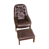 Brazilian lounge chair with ottoman designed by Jean Gillon for Probel, 1960s