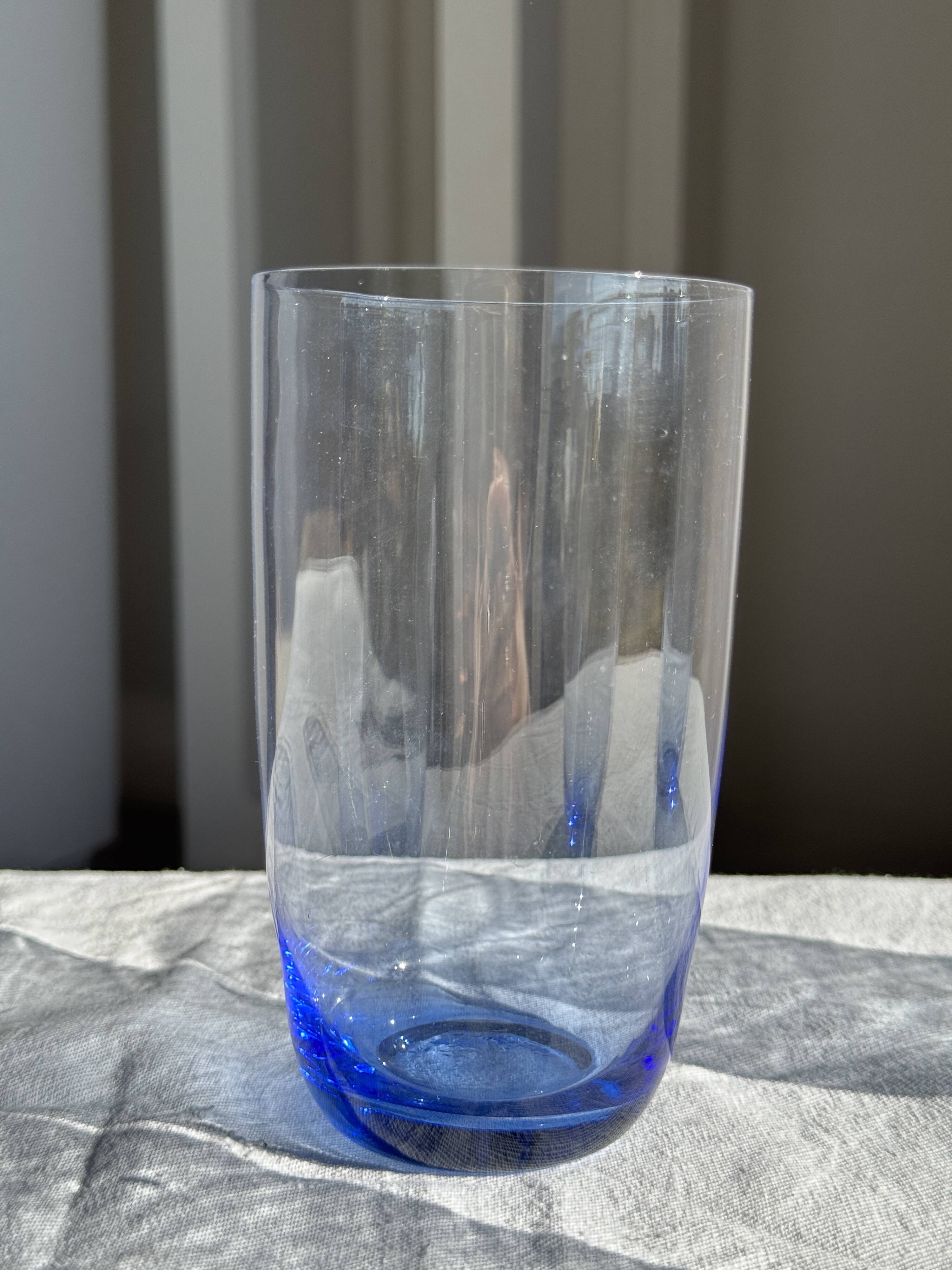 Set of 4 blue orangeade glasses H14