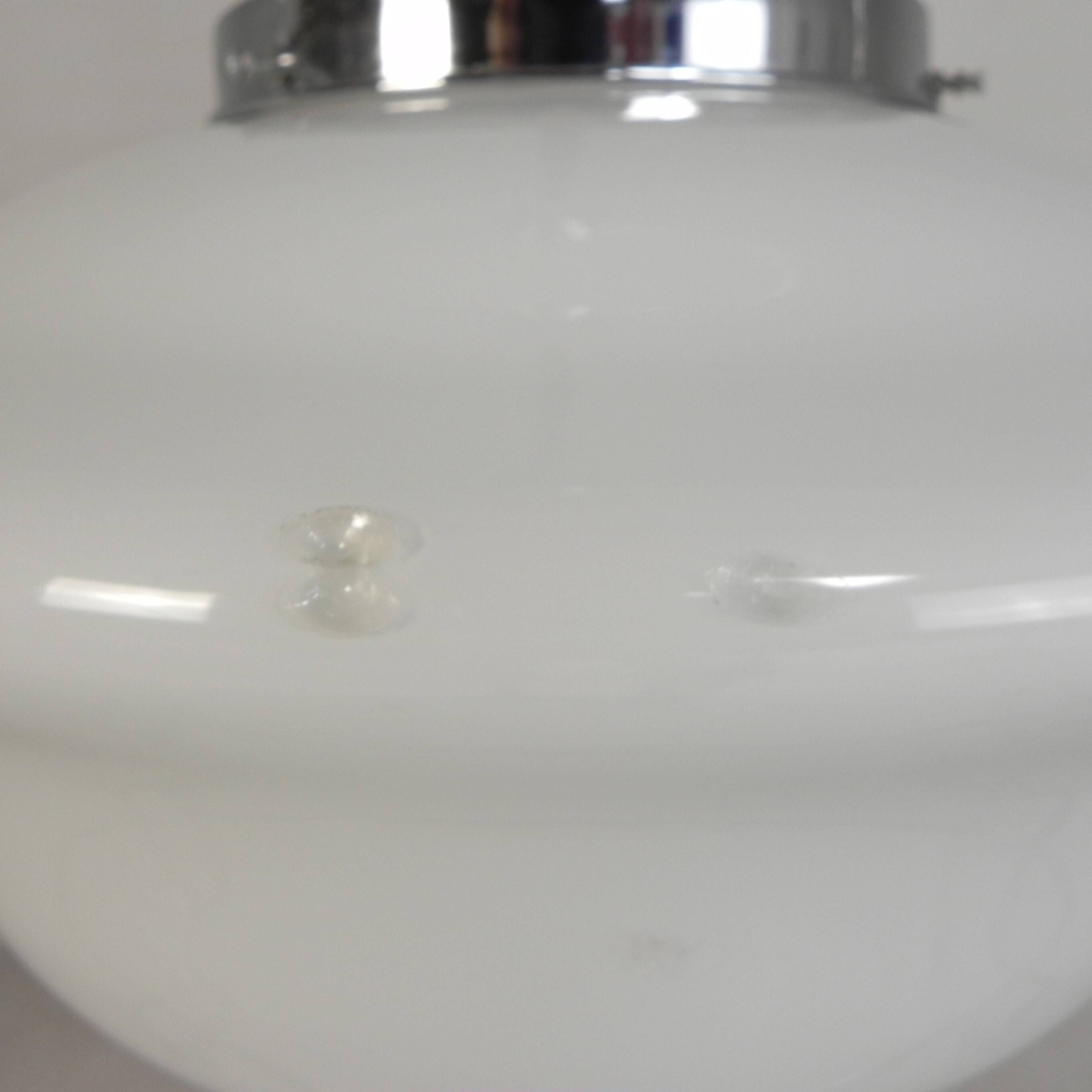 Art Deco pendant light with white glass shade, 1930s