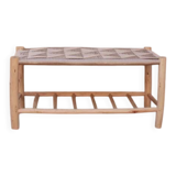 Woven bench with shelf