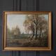 Oil on canvas forest landscape by L. Henry Barbizon early 20th century