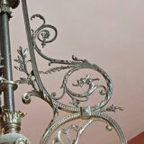 Noverdy Art Nouveau Chandelier – Bronze and Glass Tulips –