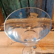 Grand verre de dégustation ancien blason doré – signé Jeanne Châtel