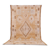 Tapis marocain vintage jaune 181 x 314 cm, tapis en laine berbère, tapis bohème
