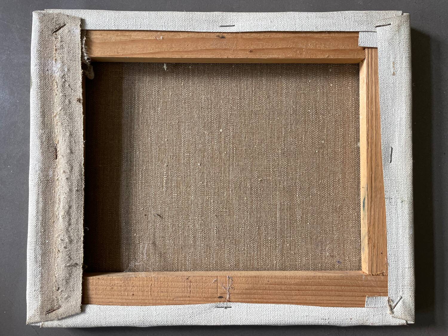 Art brut painting view of a garden 70s vintage