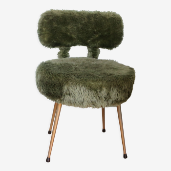 Chair armchair moumoute green pelfran (label) feet gold metal