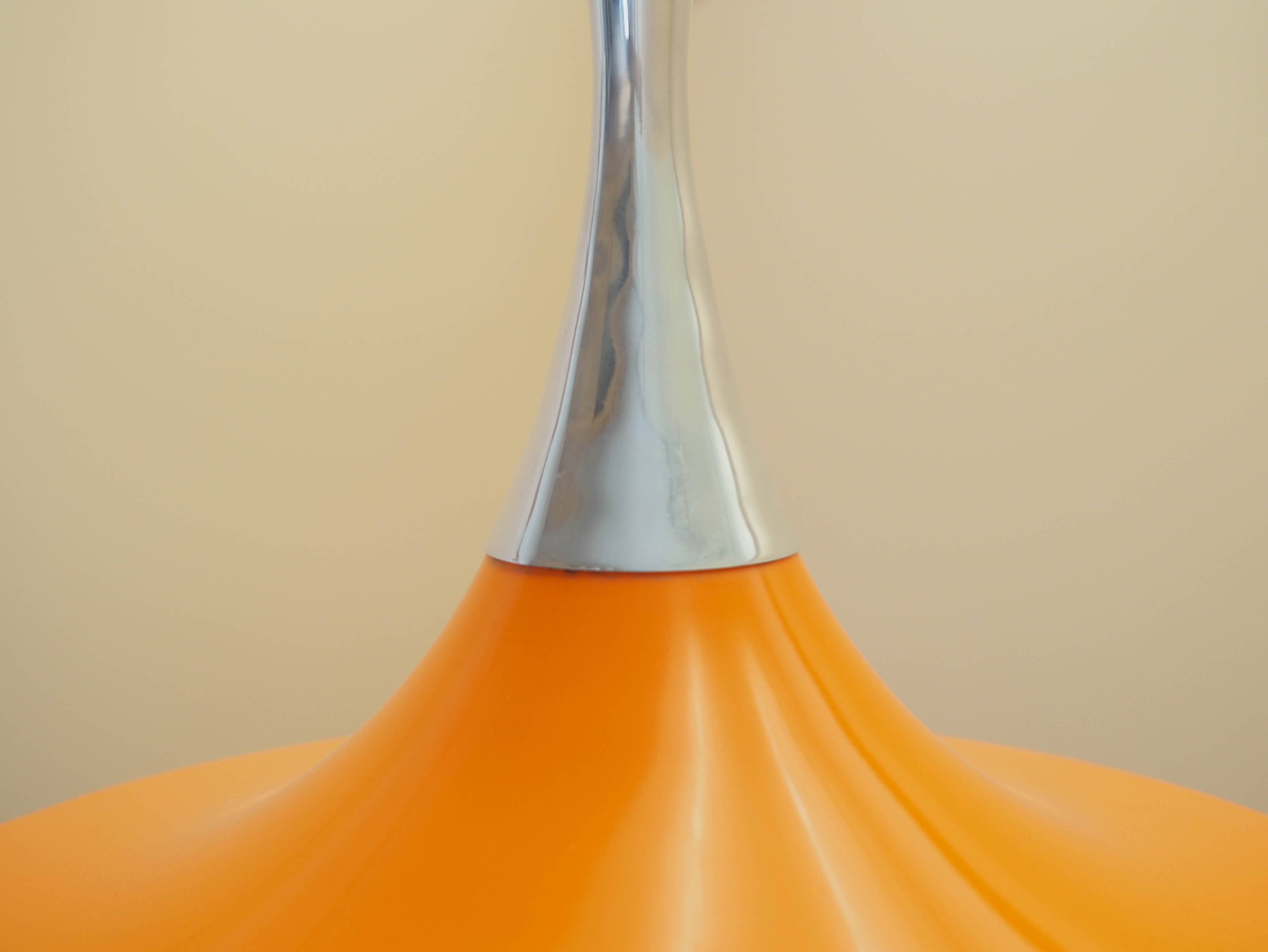 Danish pendant lamp 1960s with orange metal shade