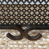 Cast iron and wrought iron fireplace screen set