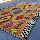 Handmade Berber rug, natural wool, 3x2 m