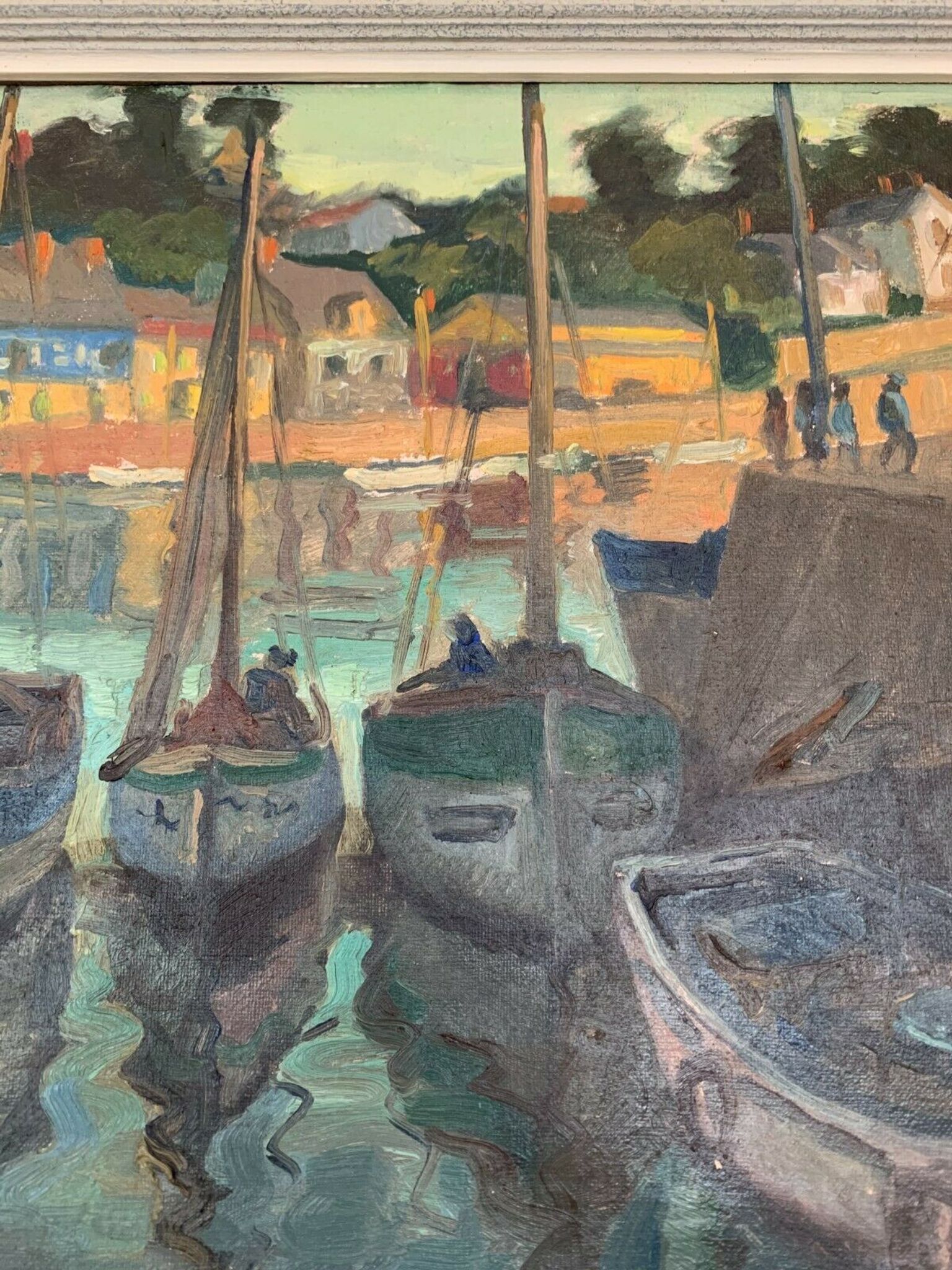 Oil on canvas "one evening in pornic by gilbert hl sailly xx century