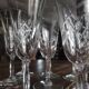 Set of 10 vintage champagne flutes in chiseled crystal with flared drinking