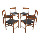 Set of 6 dining chairs in oak by Meubelatelier Vanda, 1960s