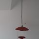 Orange-red metal hanging lamp