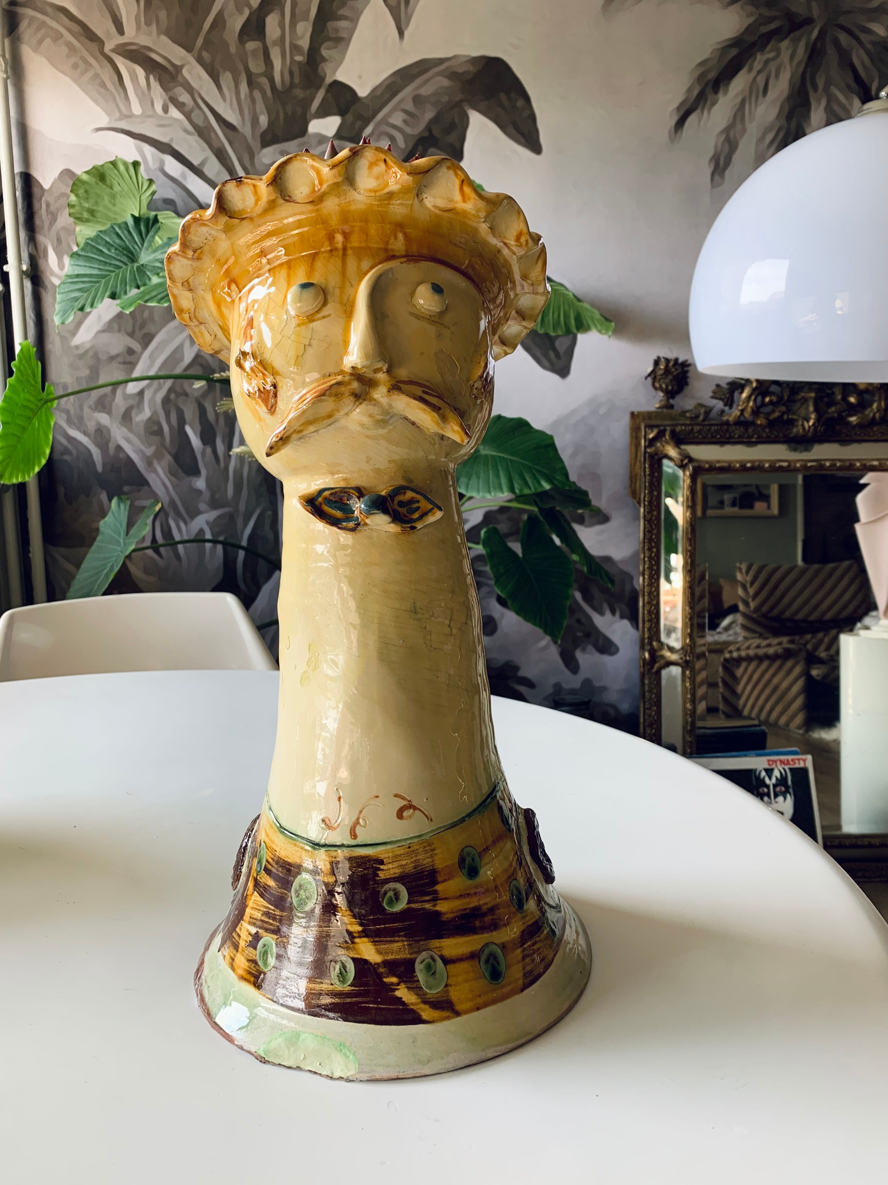 Terracotta plant holder head shape