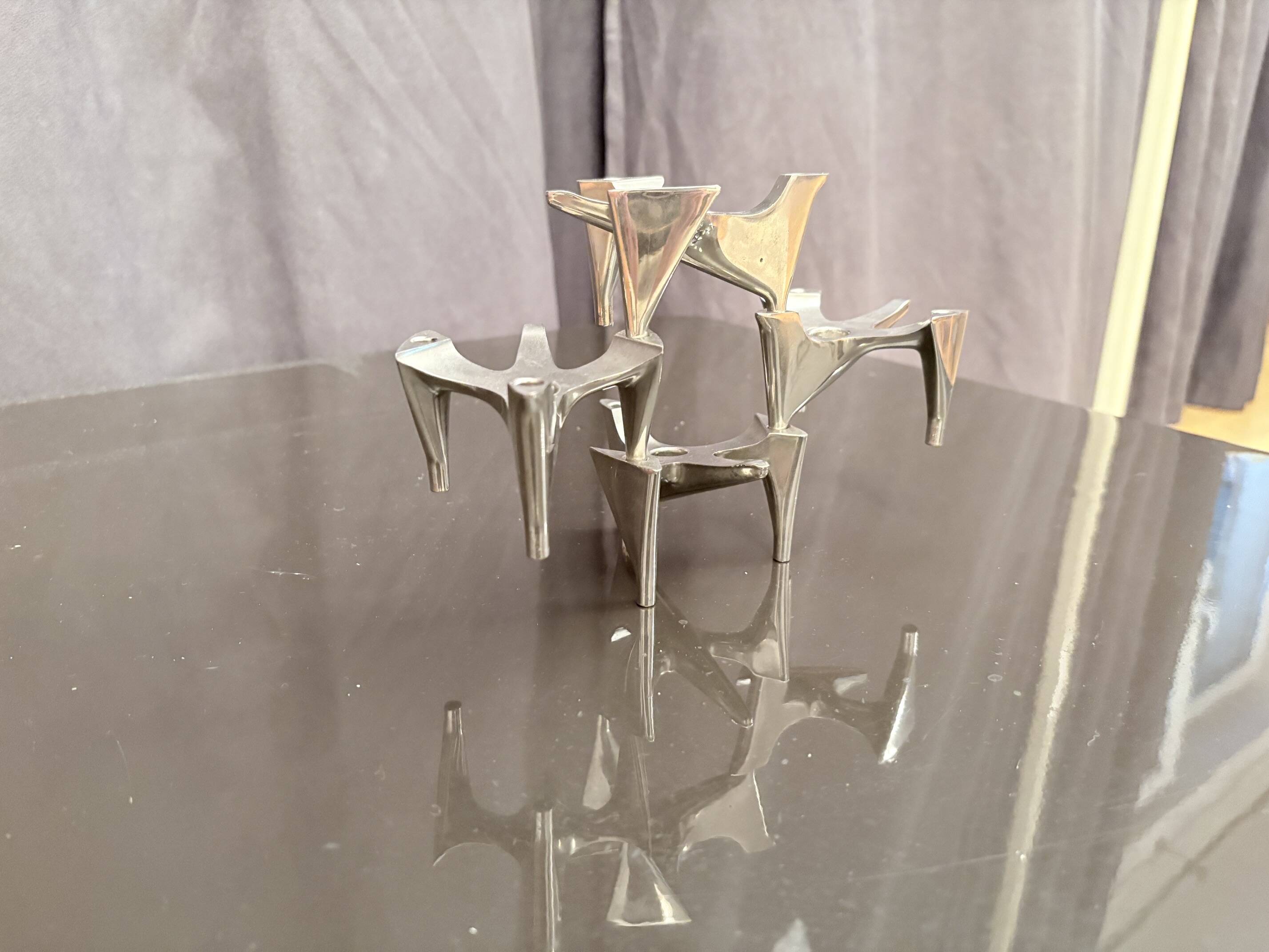 Set of four Space Age modular candlesticks, Hammonia Motard, Germany, 1970s