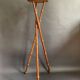 Napoleon III tripod plant stand in bamboo-style wood
