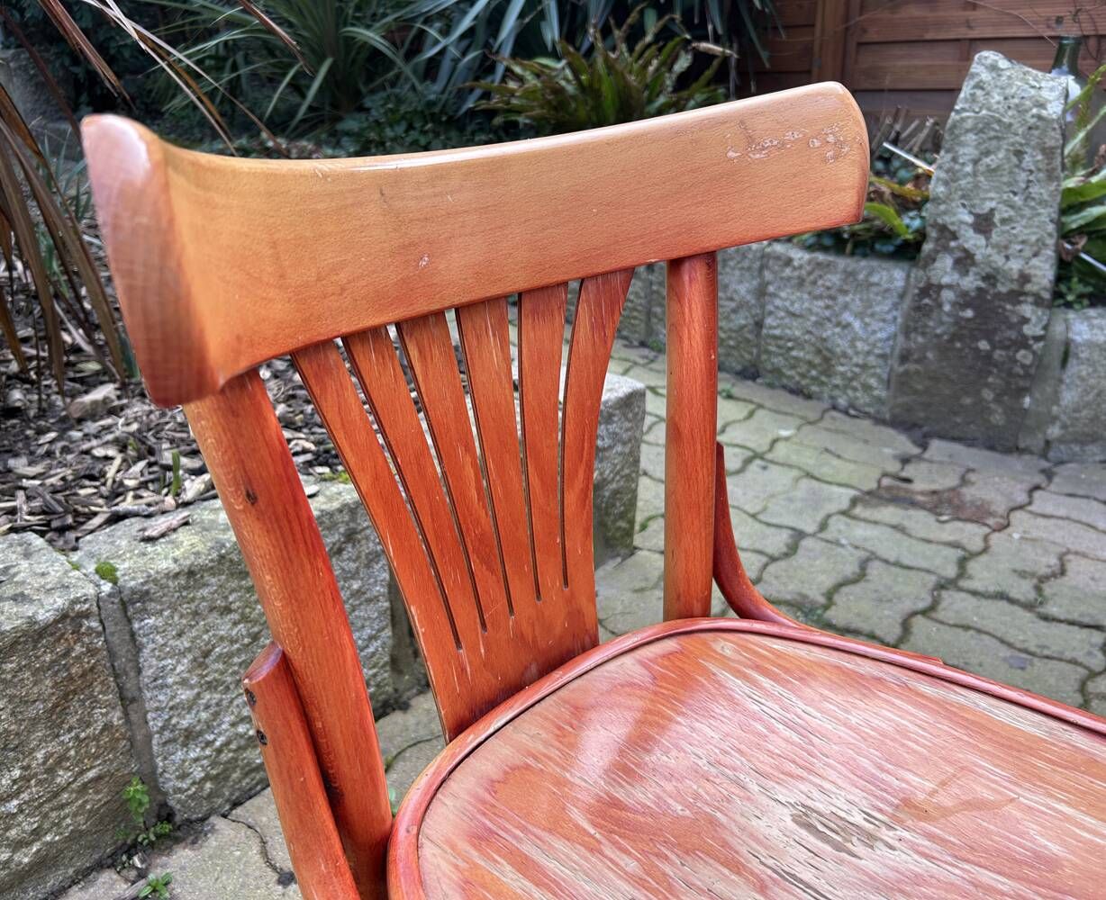 Set of 5 brasserie, bistro chairs, in their original condition, vintage, 1960s