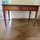 minister's desk - 2 drawers - solid wood - faux leather writing pad - Louis Philippe