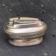 Refillable table lighter in silver metal, ronson stamp, shuttle-shaped, vintage 1960
