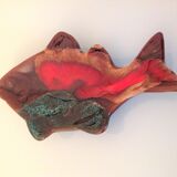 Empty fish pocket in polychrome ceramic Vallauris vintage 60s-70s