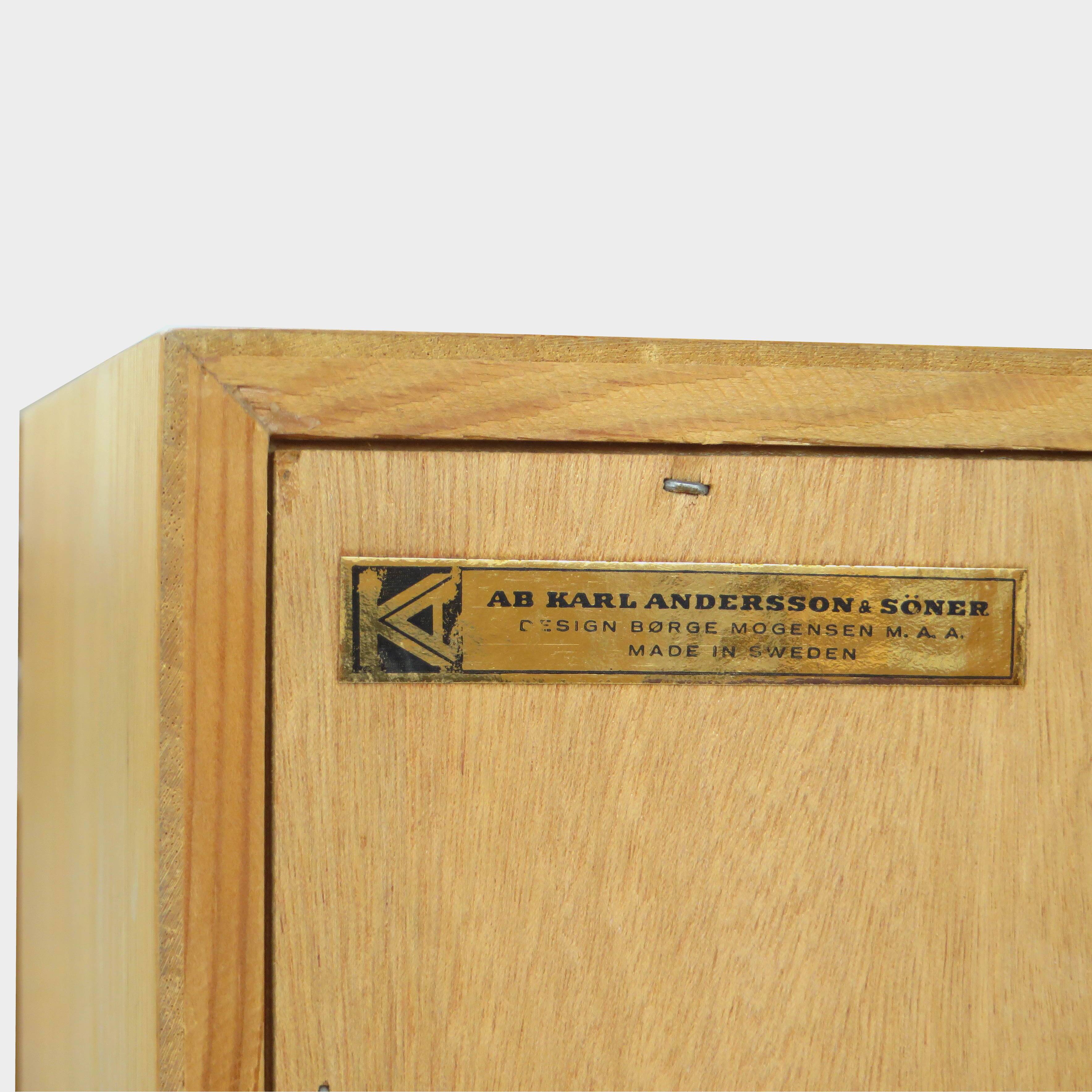 Vintage midcentury chest of drawers bookcase cabinet in oak by Børge Mogensen, 1960s
