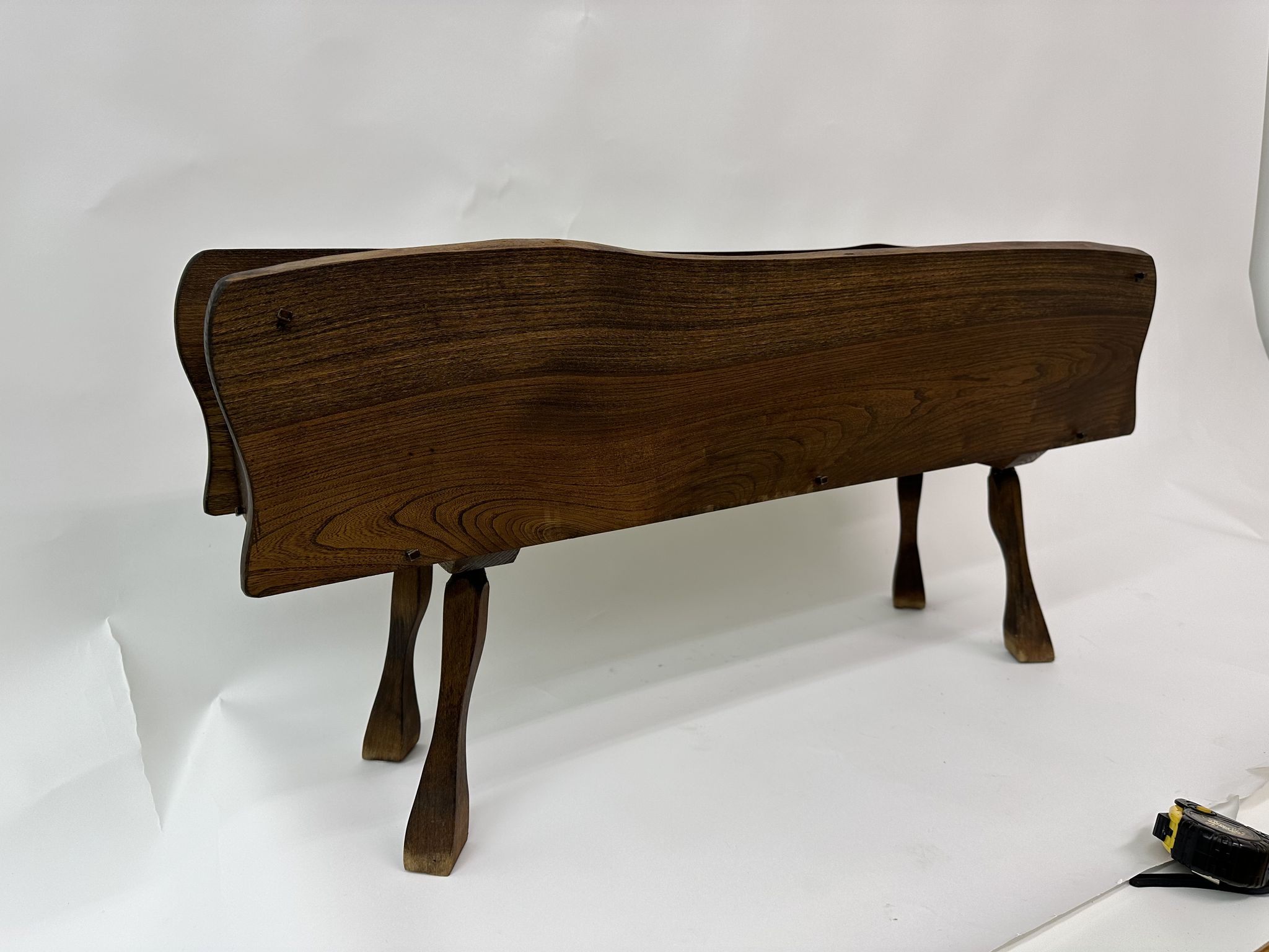 Brutalist solid wooden flower plante, 1970's