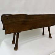 Brutalist solid wooden flower plante, 1970's