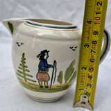 Pot à lait crémier peint à la main Henriot Quimper