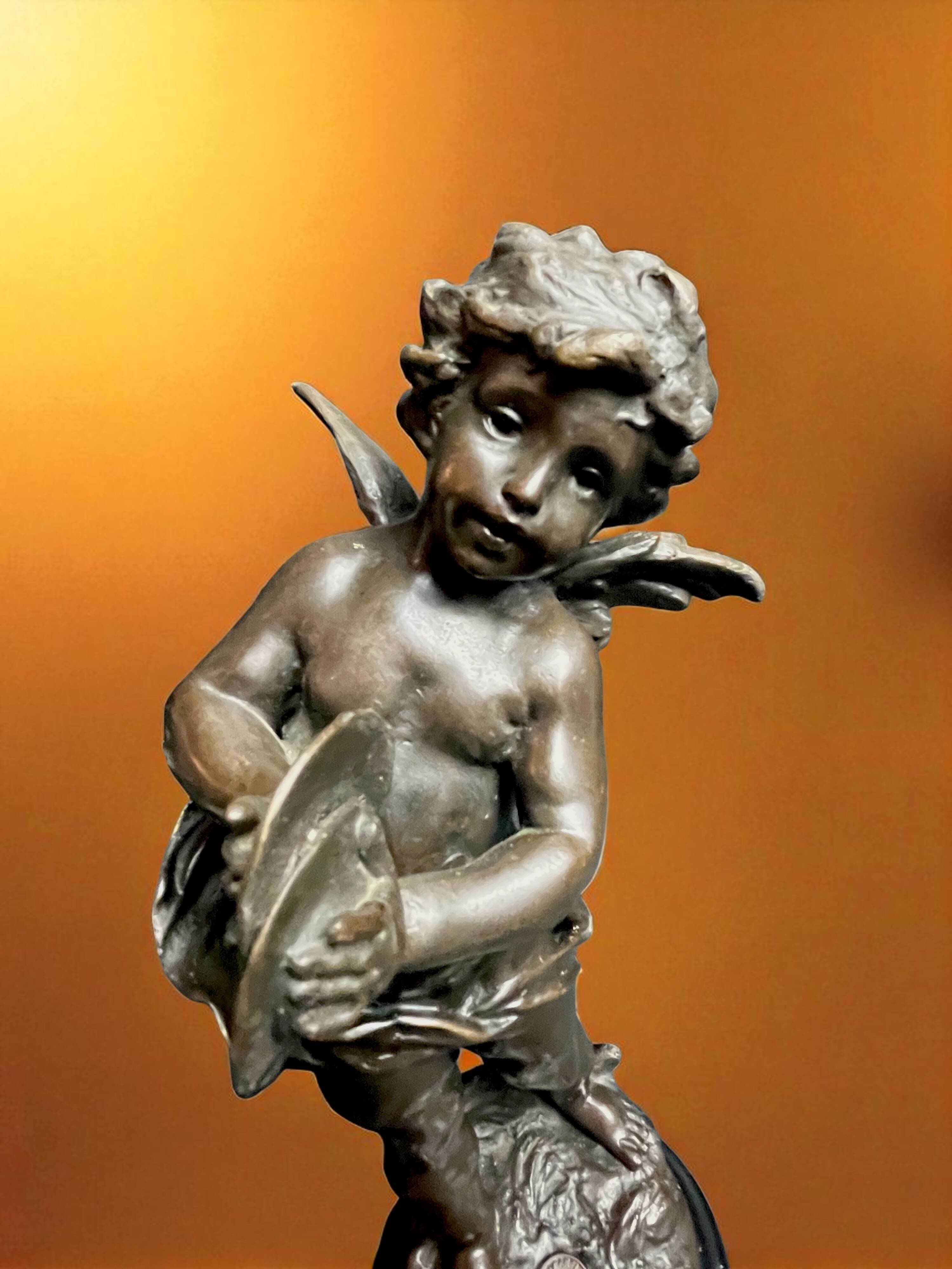 Moreau (after), bronze the angel with cymbals signed 20th century