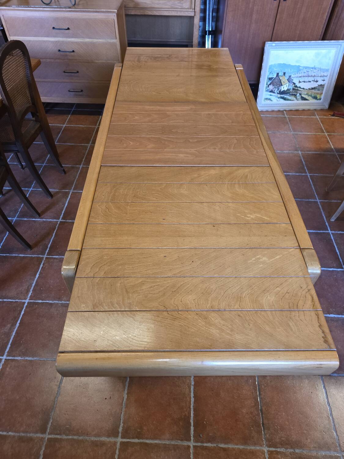 Extendable table in elm from the Regain house of the 1970s.