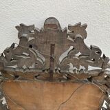 Carved wooden mirror - beveled ice - early twentieth century