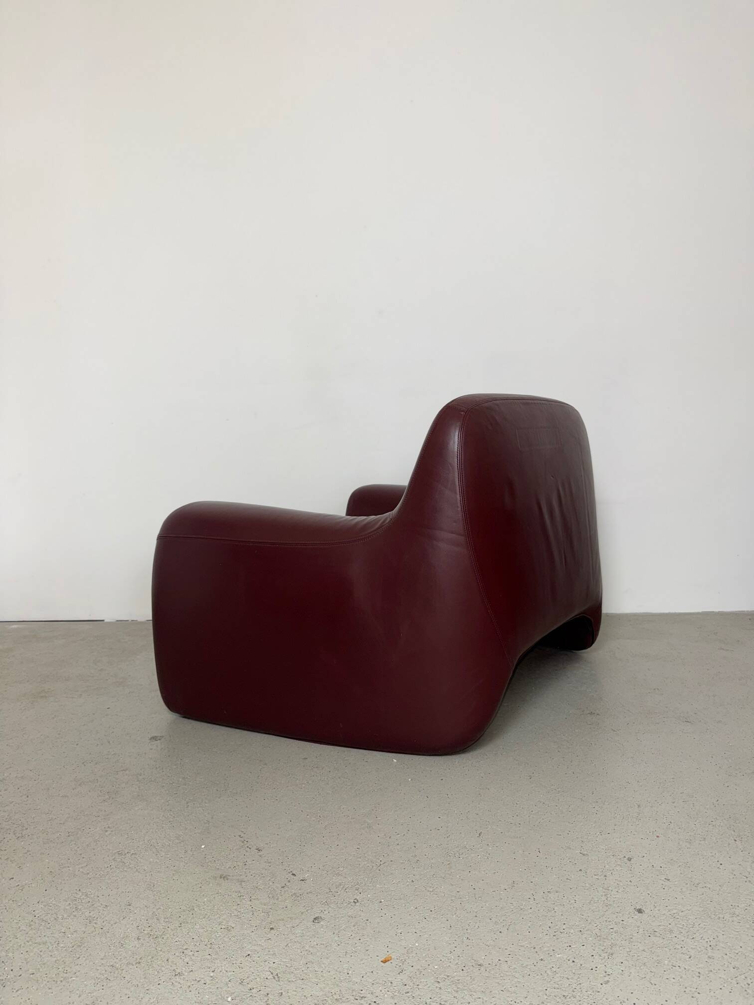 Sculptural Leather Lounge Chair by Cinova, Italy 1970s