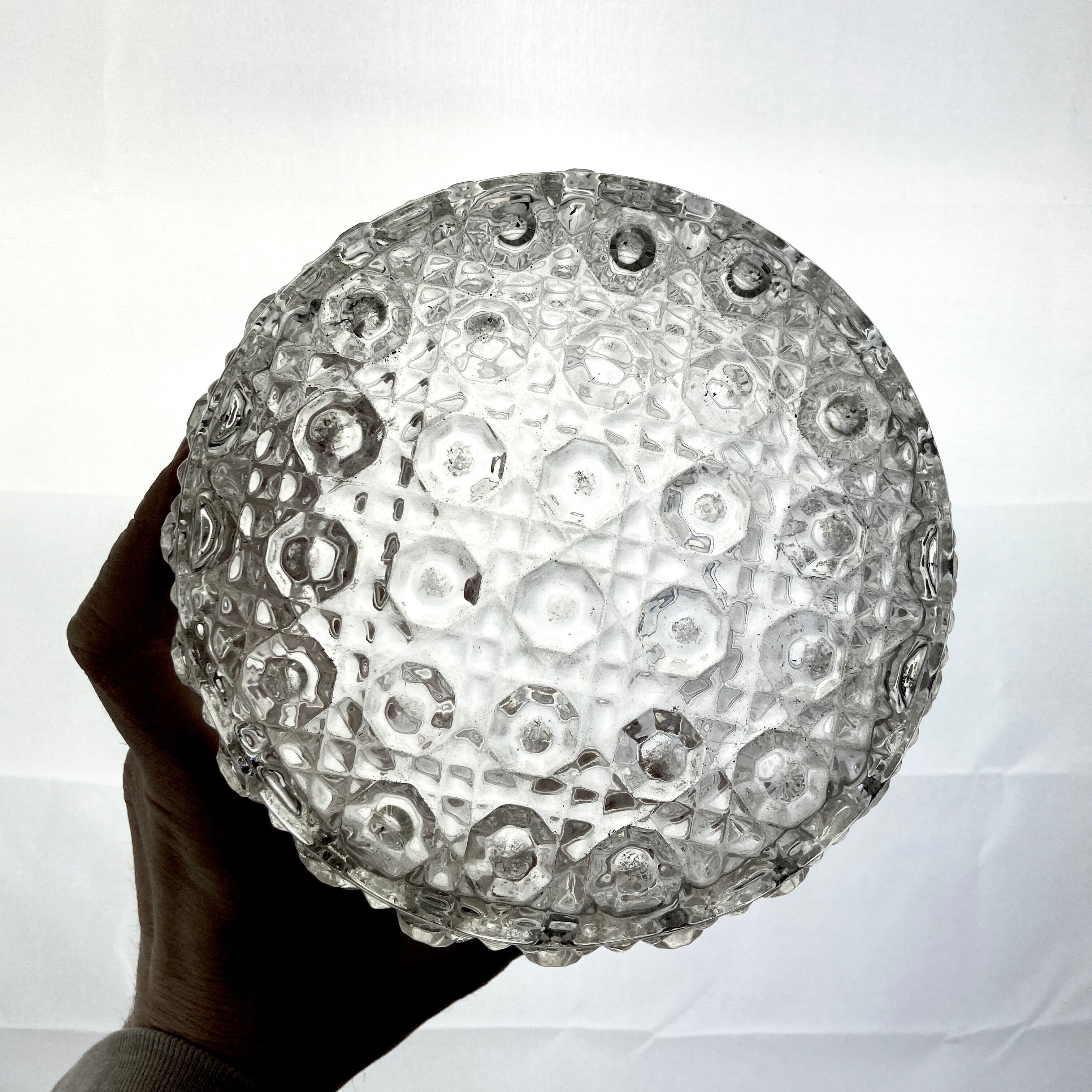 Ceiling lamp or wall lamp in holophanous glass - Ø 16 cm
