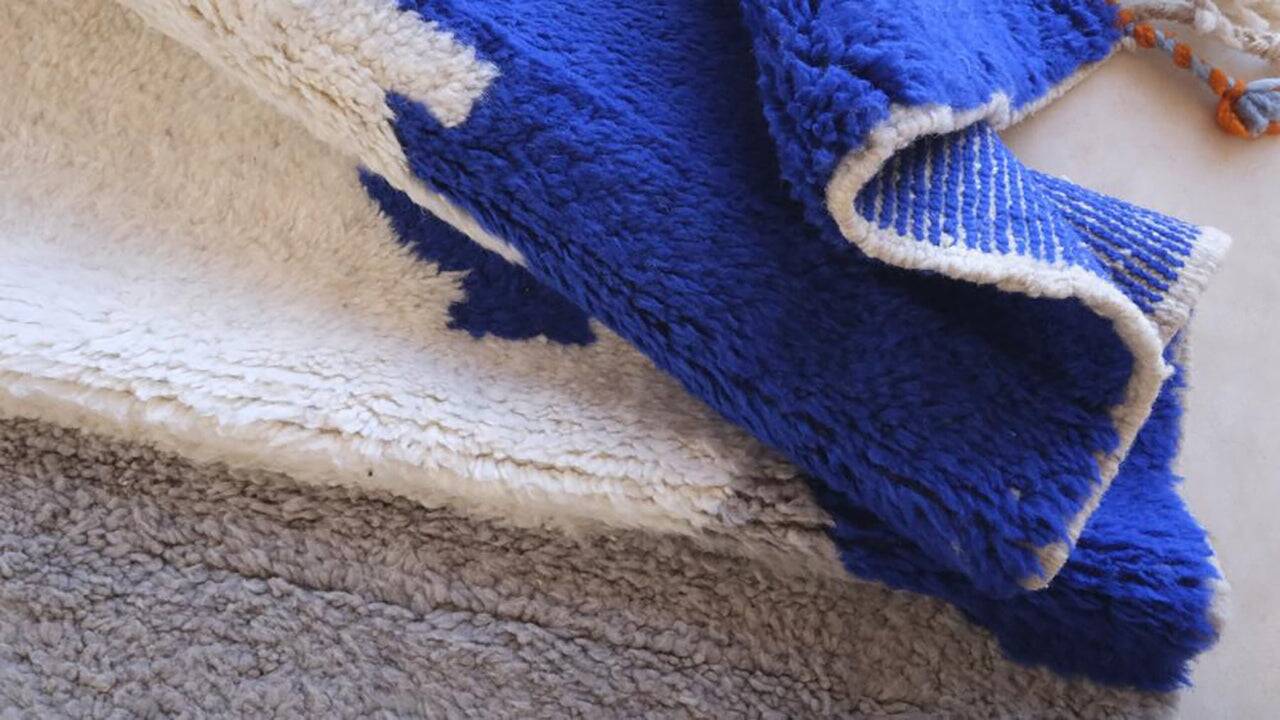 Custom-made traditional hand-woven wool Berber rug