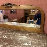 Art Deco solid wood sideboard with mirror and marble top