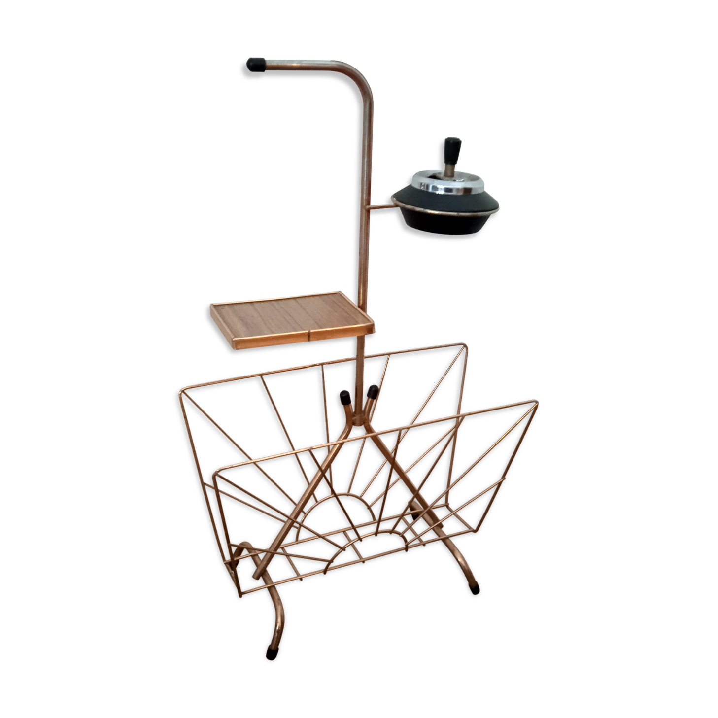 Modernist brass magazine holders