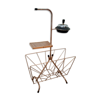 Modernist brass magazine holders