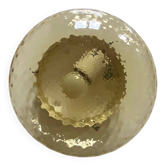 Ancienne applique murale en verre jaune doré plafonnier vintage rond 23 cm