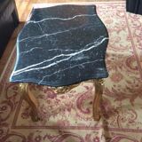 Coffee table in wood and marble