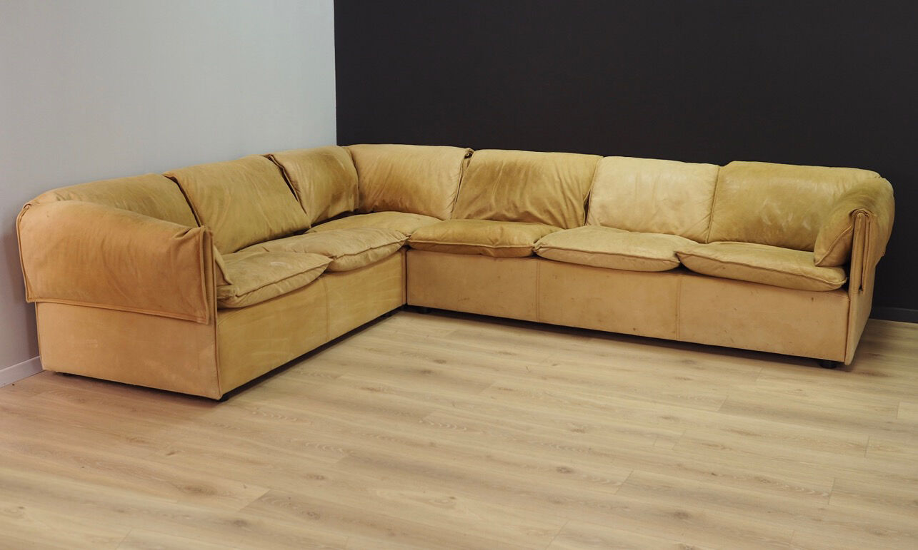 Canapé d’angle cuir 60 70 vintage