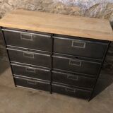 Ronéo furniture with industrial metal wood valves