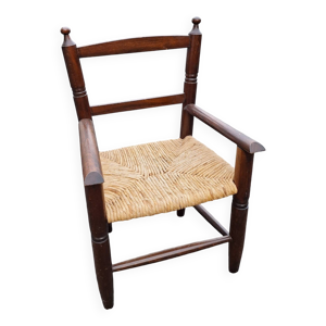 fauteuil enfant en bois - paille