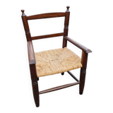 Fauteuil enfant en bois et paille