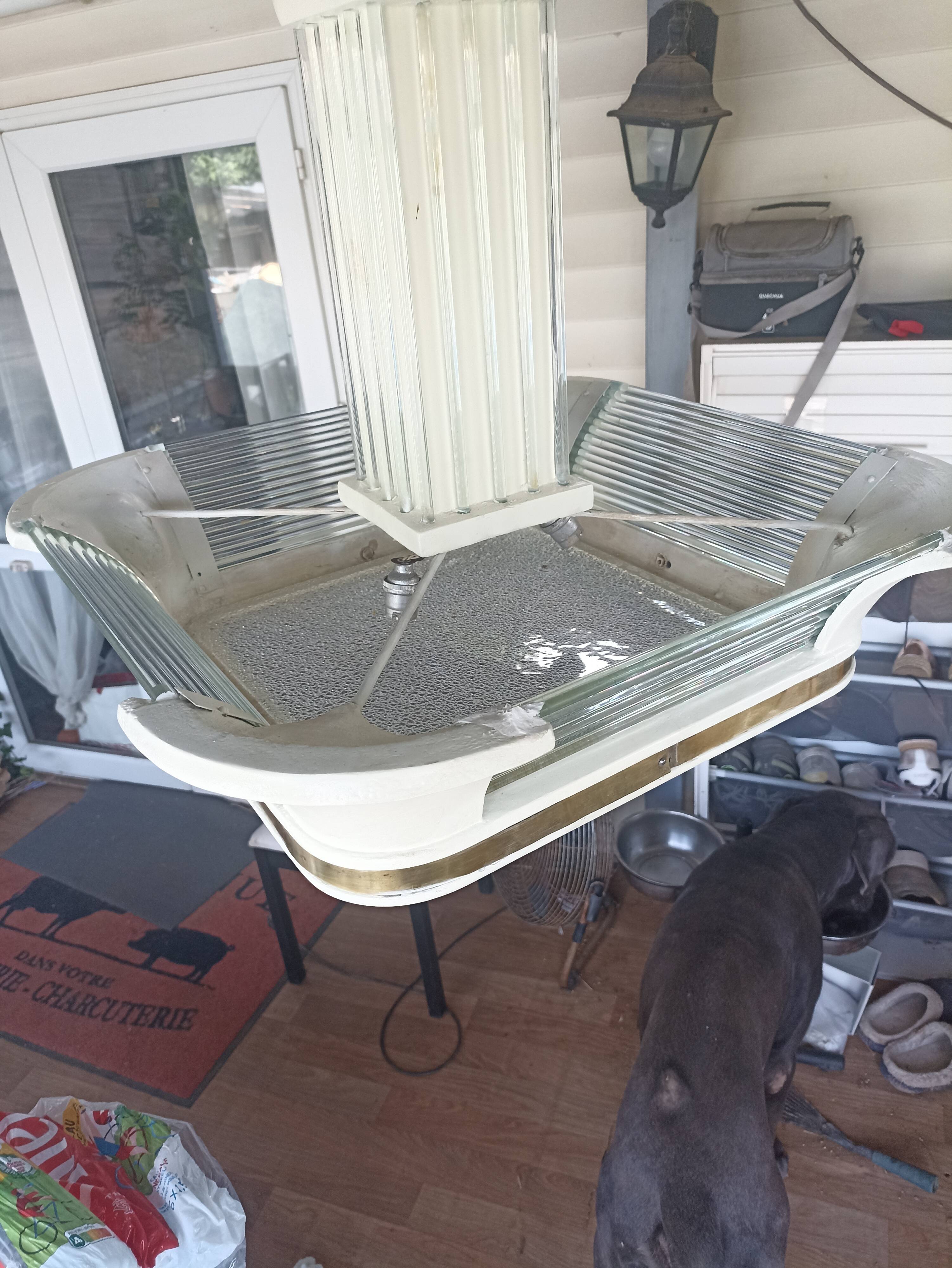 Art deco chandelier in plaster years 40