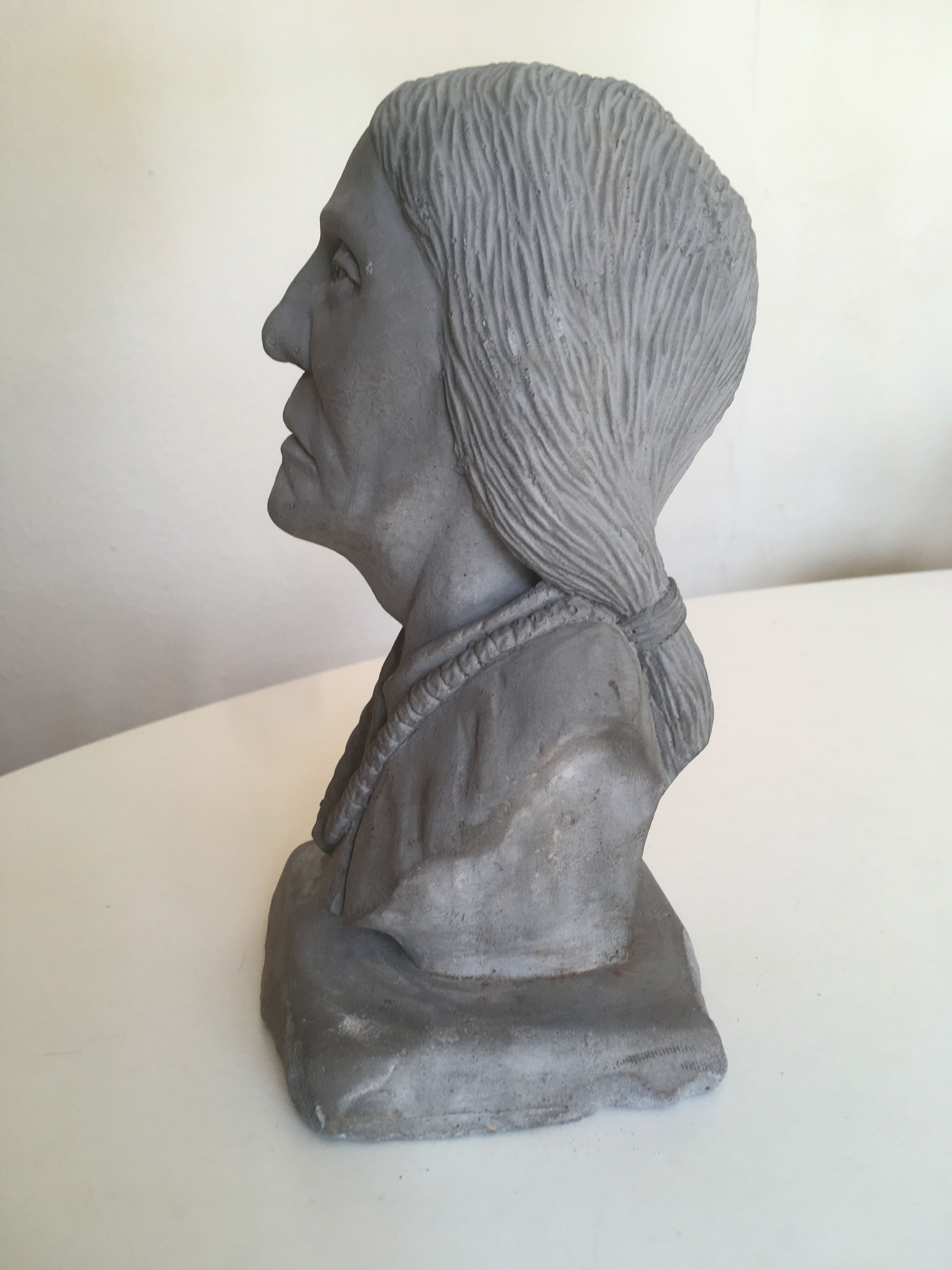 Sioux Indian chief's head black earthenware workshop proof 1920