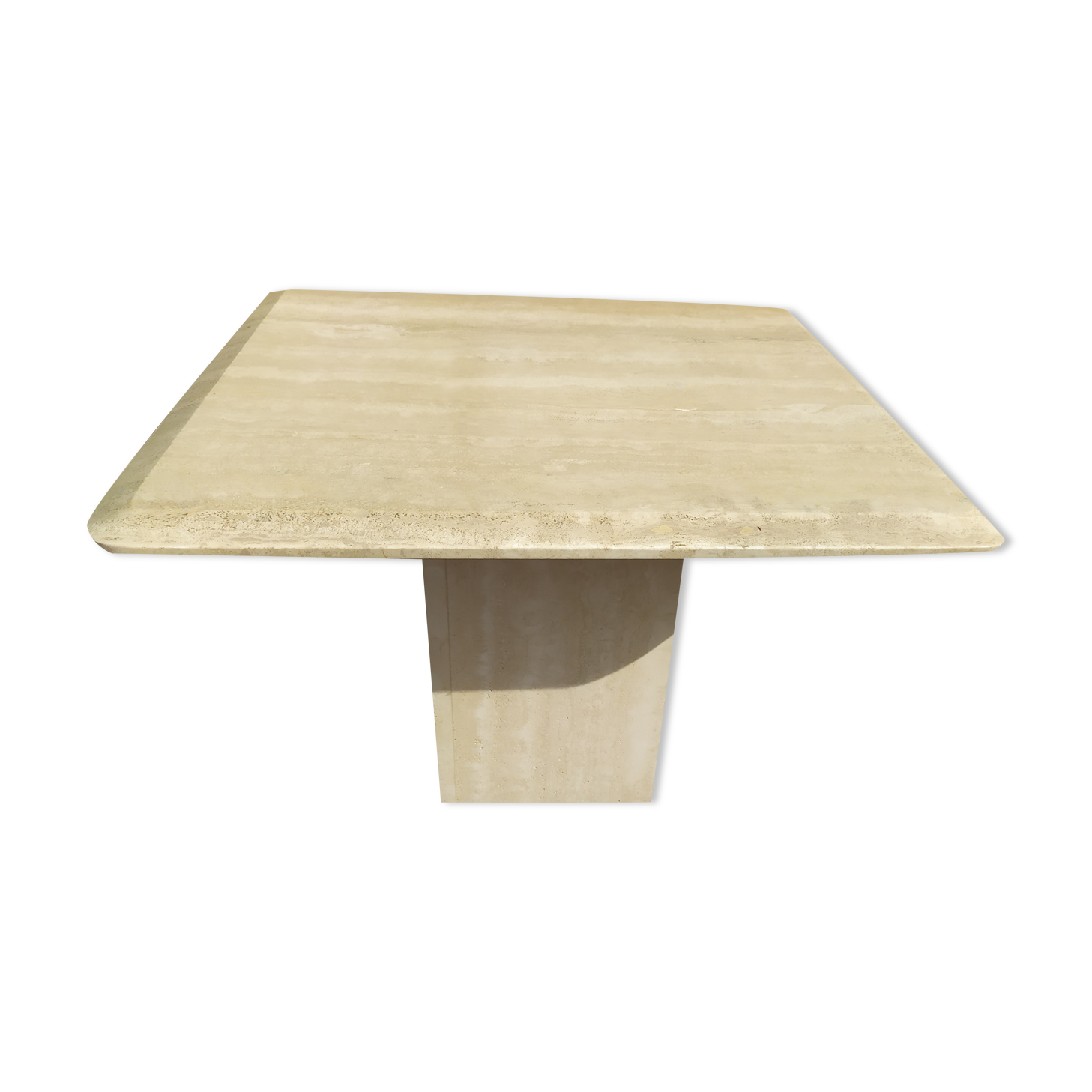 Square travertine coffee table