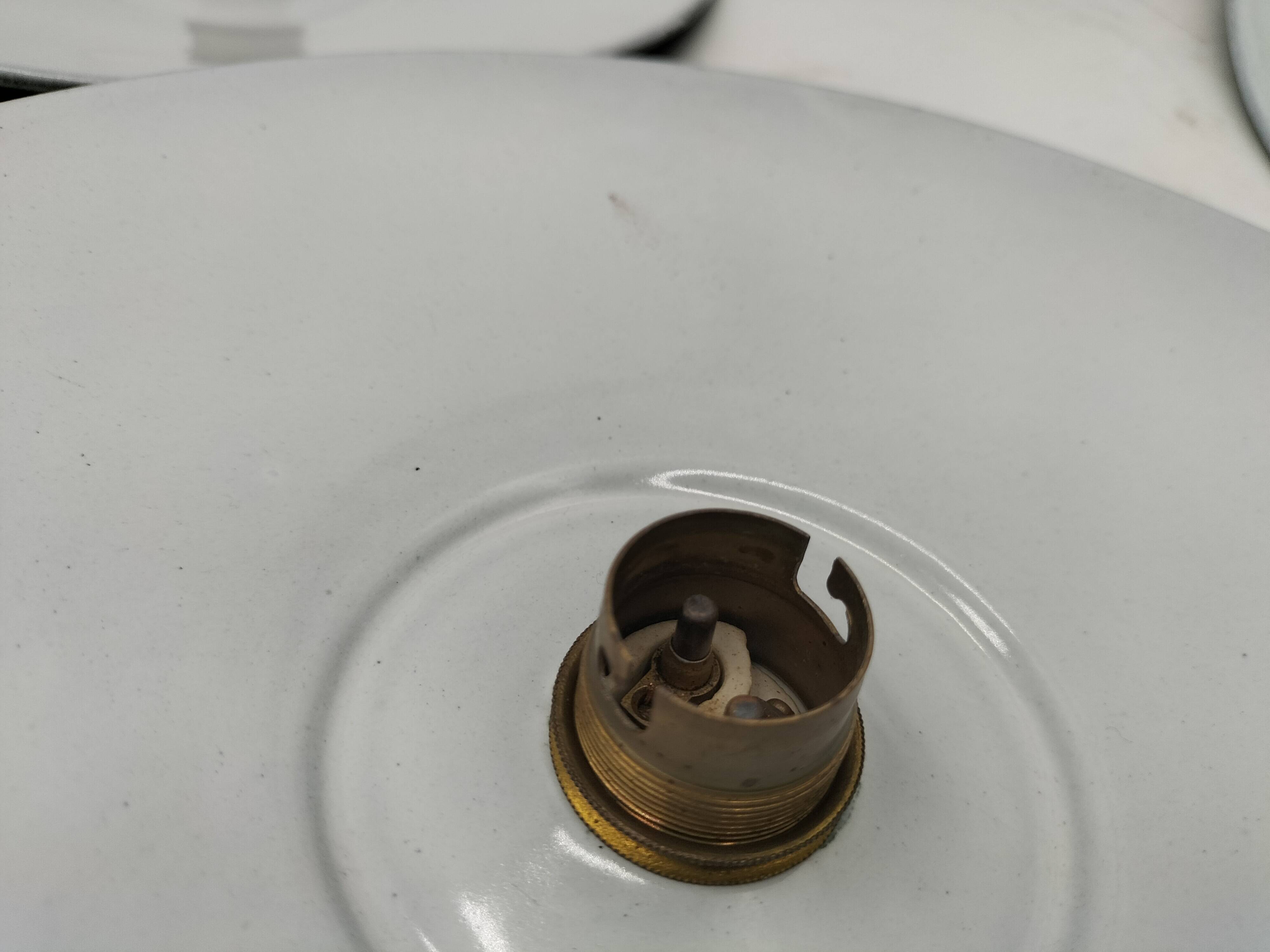 Enameled sheet metal pendant lights