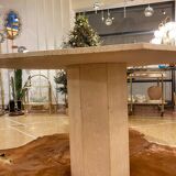 Octagonal travertine table 1970