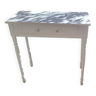 Current dressing table console in white painted wood with one drawer