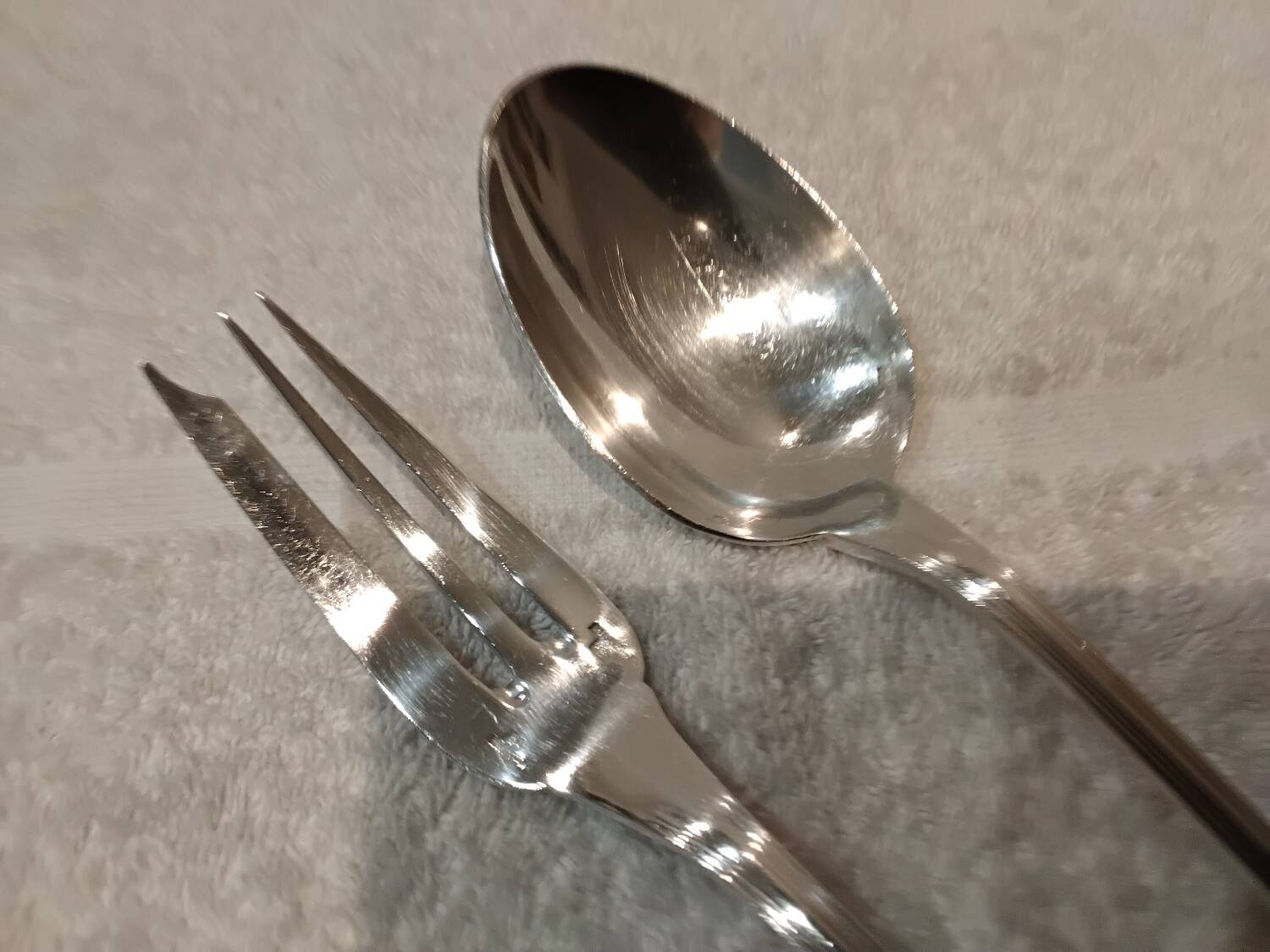 Fourchette cuillere a ragout métal argenté orfèvre Christofle Spatours